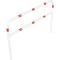 Protective bar made of steel tubing |  60 x 2.5 mm | with crossbar | total width: 2000 mm | total height: 1400 mm | hot-dip galvanized and white coatedwith red reflecting stripes